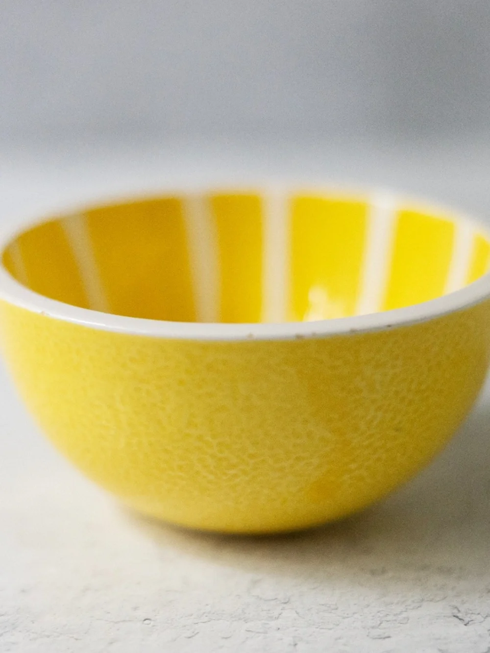 Small ceramic bowl lemon yellow 4.75